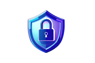 security shield icon with padlock clean