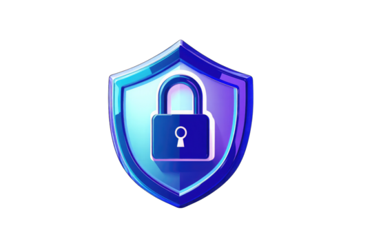 security shield icon with padlock clean