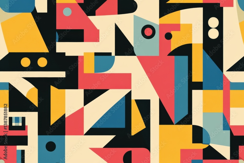 Poster Bold abstract geometric pattern featuring modern color blocks in contemporary design