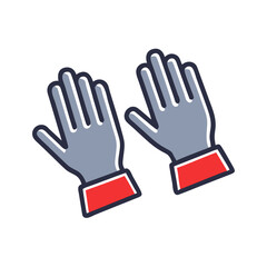 Obraz premium Medical gloves hands icon for Nurse's Day celebration 