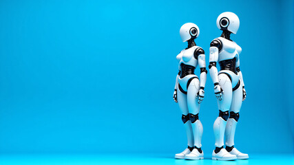 Fototapeta premium Futuristic Robots in a Minimalist Setting