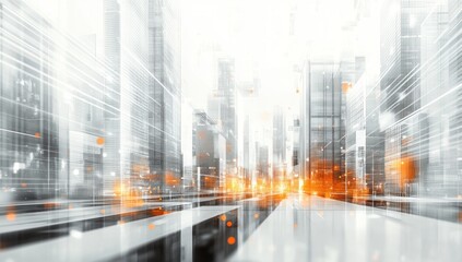 A futuristic depiction of a modern city with advanced technology