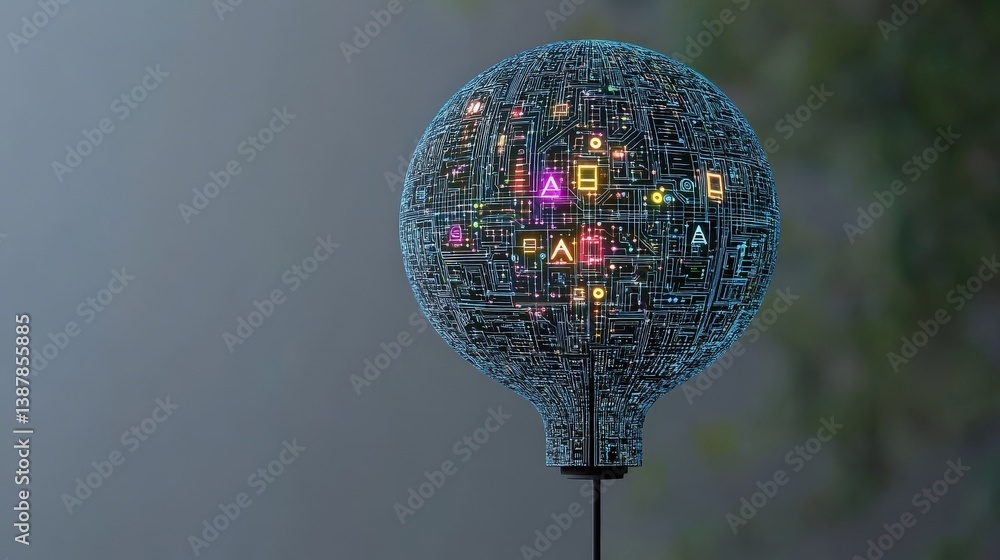 Aufkleber abstract visualization of a digital globe representing data connections