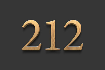 3D wooden logo of number 212 on dark grey background.