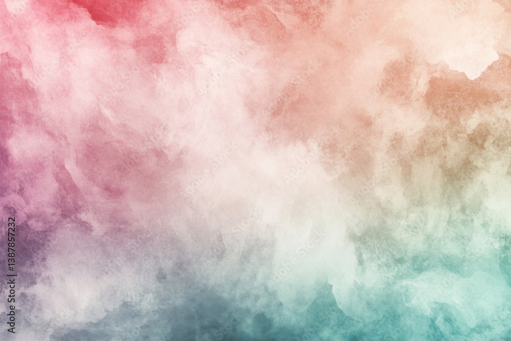 Poster abstract watercolor painting showing blended colorful layers creating an ethereal effect