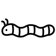 cartoon illustration of a worm. Caterpillar icon illustration.