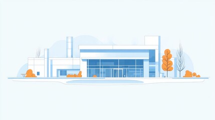 Modern Architectural Design of a Commercial Building