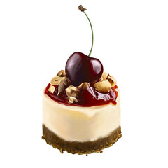 Hand-drawing Cherry Cheesecake transparent PNG