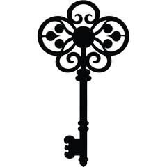 vintage key isolated on white background