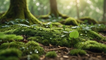 Green leaves background with three upward-pointing arrows also composed of leaves