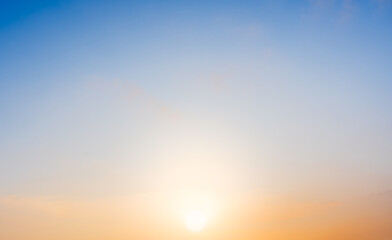 Orange Sky, Colorful sunset clouds in golden hour, Sunrise in the morning Summer, majestic peaceful nature bright backgrounds.