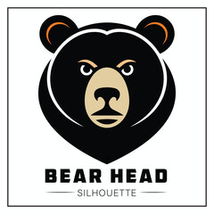 Bear Head Silhouette Vector
