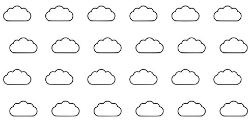 Fototapeta premium Cloud Outline Pattern Seamless Vector Background Minimalist Style And Design Element