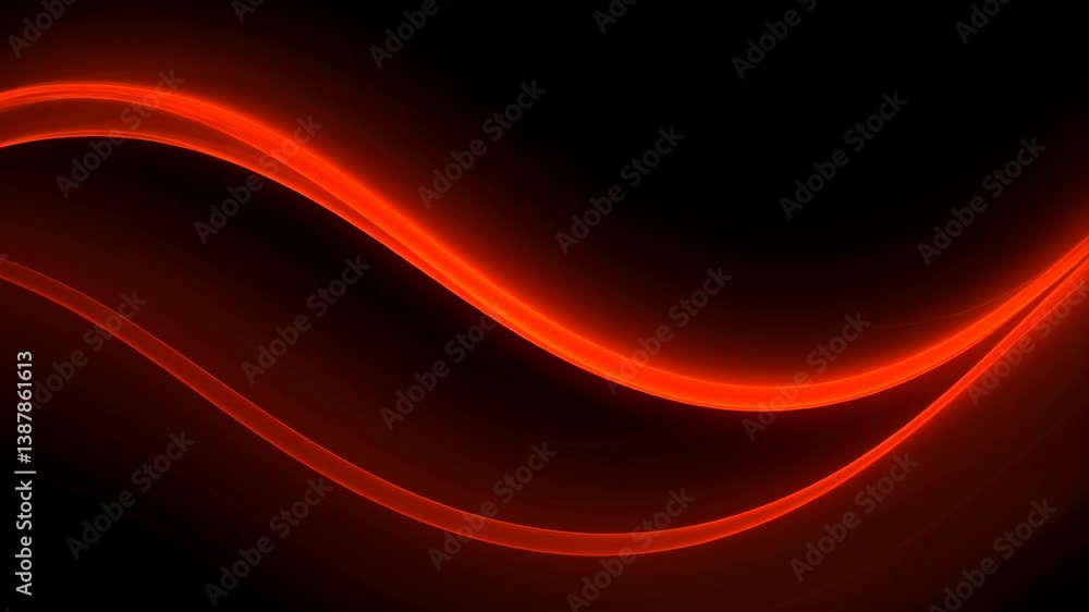 Poster Glowing Red Wave Abstract Background Animation Video Loop