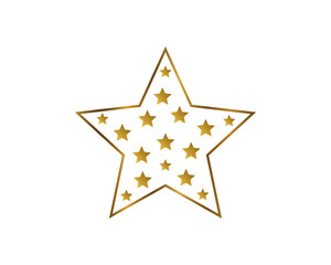 五角形の金色に光る星08