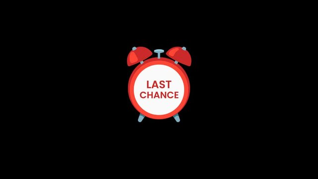 Last chance Text in Alarm Clock Animation