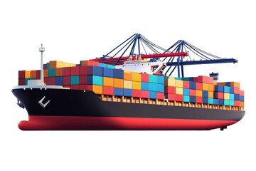 Container Ship Arrival on transparent background