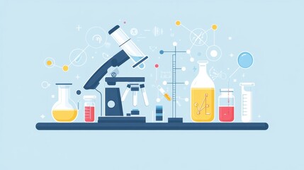 Laboratory Equipment and Science Concepts Illustration