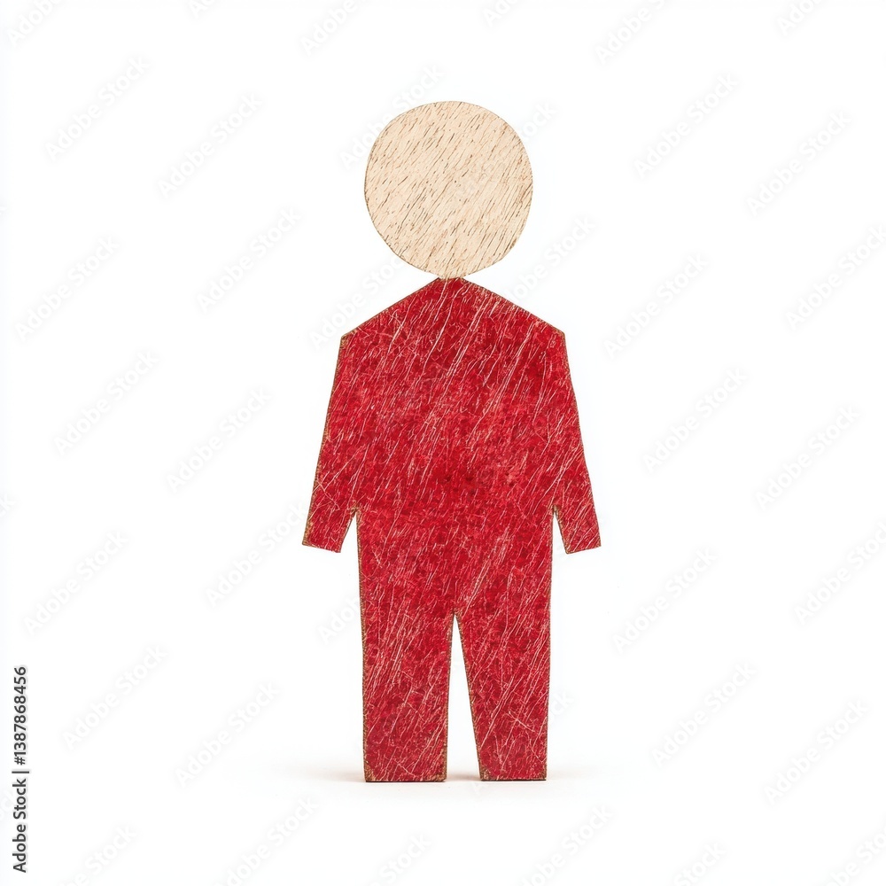 Aufkleber a minimalistic figure with a round head and red body, emphasizing simplicity and creativity in desig