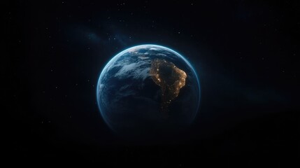 Fototapeta premium Earth from space, a vibrant blue sphere