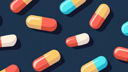 Colorful Capsules in a Flat Design Style