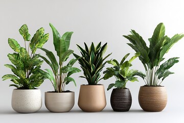 Fototapeta premium Vibrant Collection of Indoor and Outdoor Potted Plants - Variety of Greenery and Floral Displays