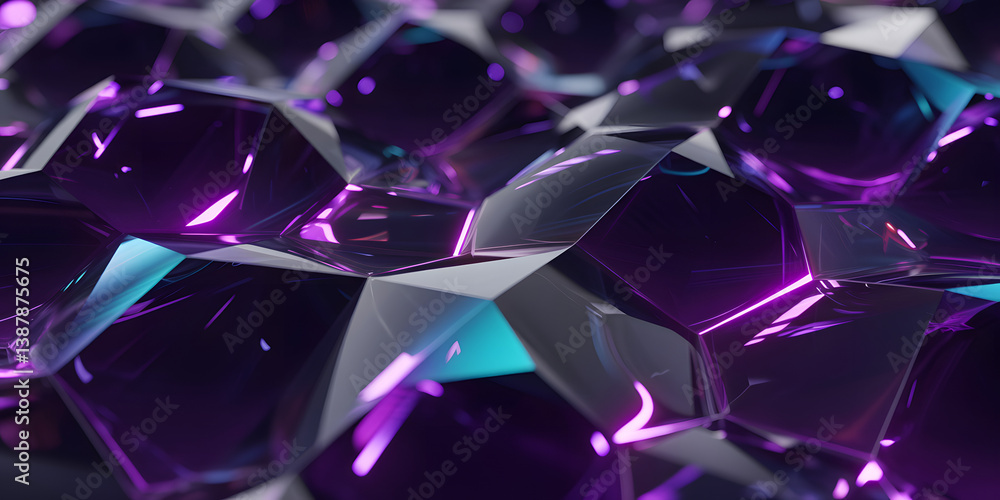 Poster abstract dark crystal geometric pattern design. abstract geometric background featuring a dark, face