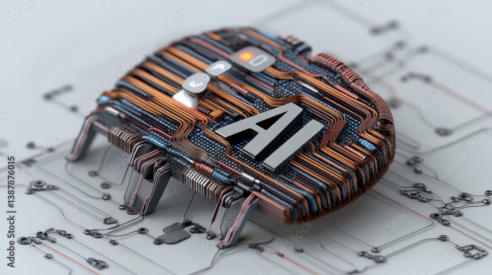 Poster ai circuit board design with intricate patterns and modern aesthetic