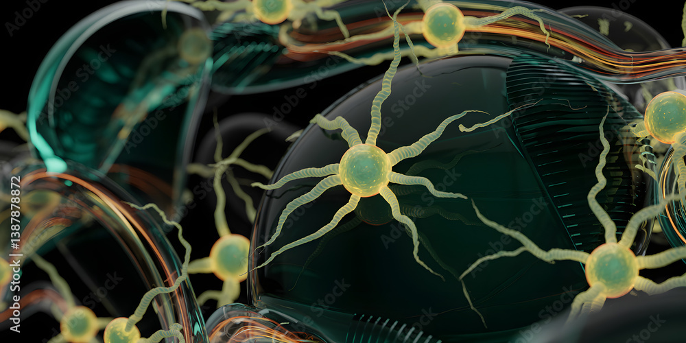Poster abstract neural network background.