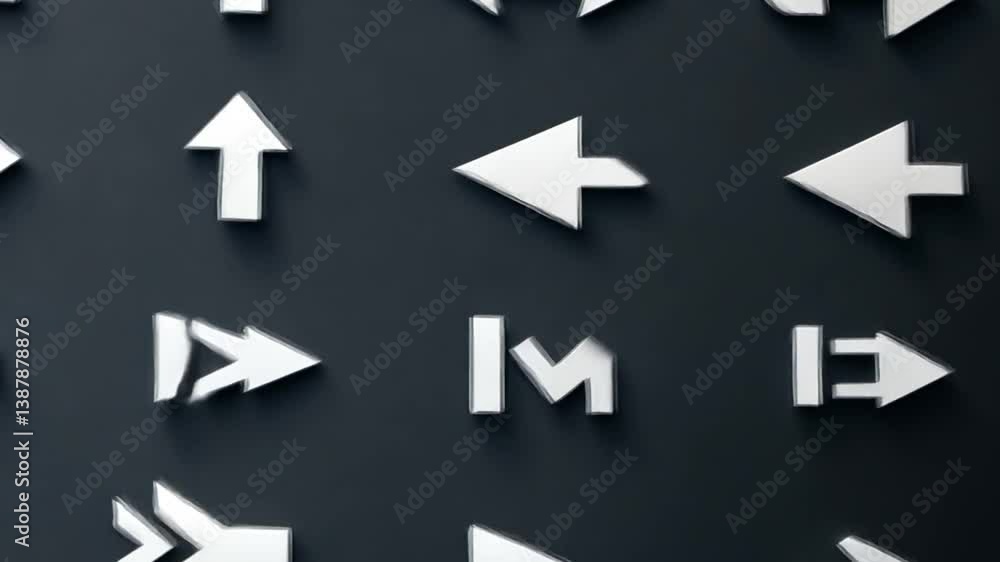 Poster collection of modern cursor icons featuring various pointer designs generative ai