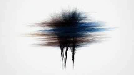 Fototapeta premium Abstract representation of trees with flowing lines in soft colors