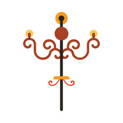 Decorative wall-mounted coat rack vector illustration on a white background