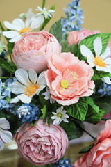 Colorful flowers made from paper