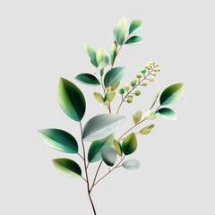 Elegant Greenery Illustration with Delicate Leaves and Natural Vibes
