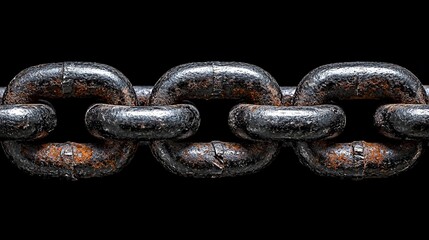 Obraz premium Rusty Chain Against Black Background