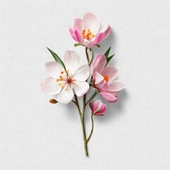 Delicate Blossoms on Cream Background with Soft Pink Accents