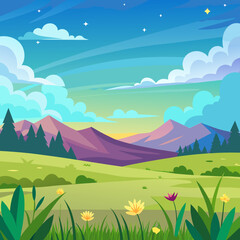 Obraz premium landscape with mountains and blue sky