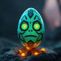 easter egg on blue background