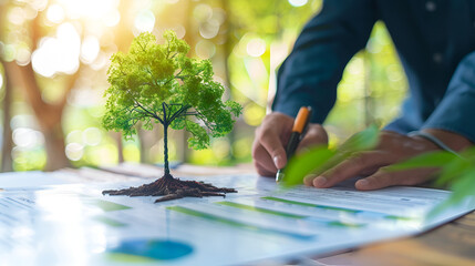 Businessman Planning on Environmental Protection