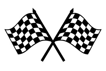 Checkered flags silhouette for racing and competition events
