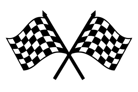 Checkered flags silhouette for racing and competition events