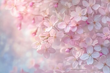 Obraz premium Beautiful close up image of soft pink blossoming flowers