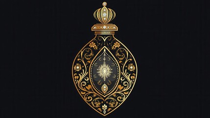 Elegant Vintage Perfume Bottle Design Artwork