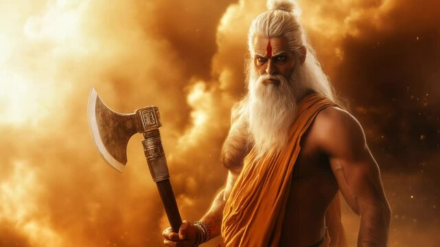 Celebrating parshuram jayanti lord parshuram depicted with his iconic axe in a festive atmosphere