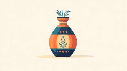 Decorative Vase with Greenery in Modern Style