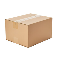 Cardboard box with tape isolated on Transparent Background for shipping