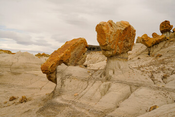 Hoodoo formations in Valley of Dreams Farmington New Mexico