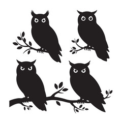 set of vector owls