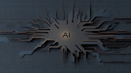 Futuristic Design Featuring AI Technology with Circuit Patterns