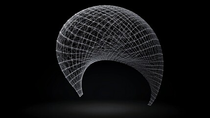 Abstract 3D Structure with Geometric Lines and Curved Form